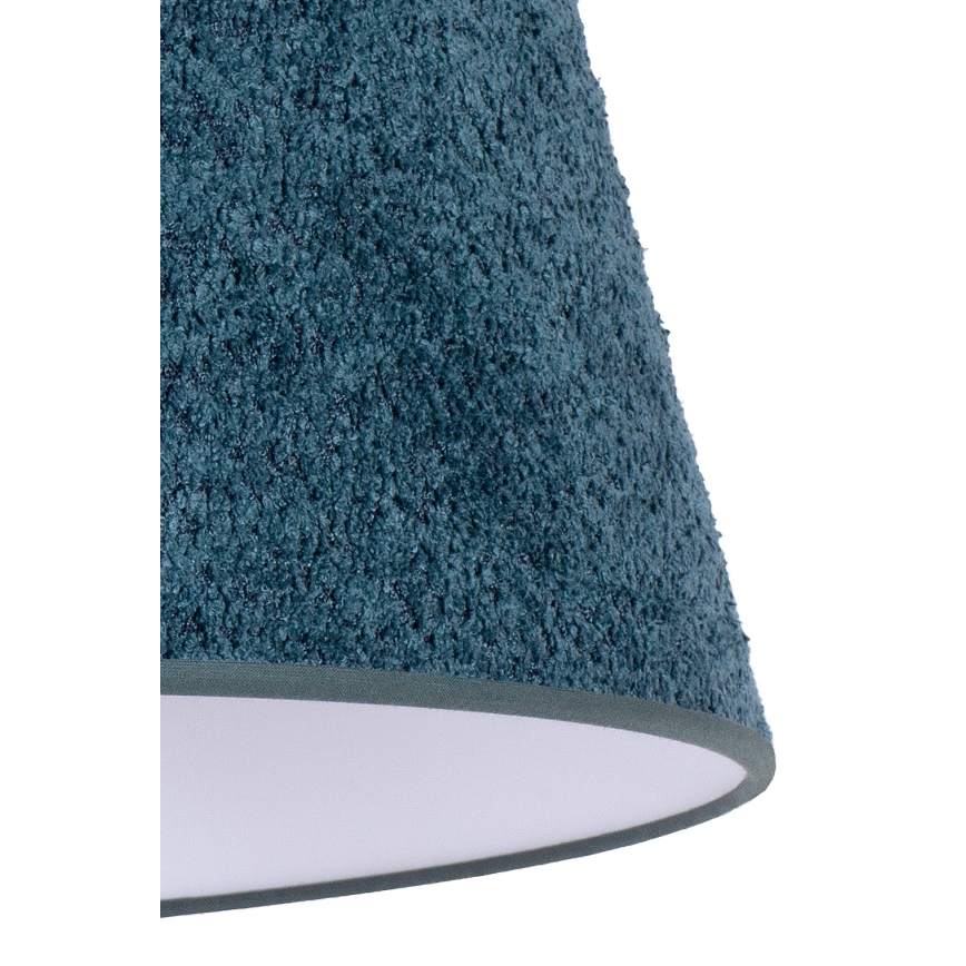 Duolla - Candeeiro de mesa BOUCLE 1xE27/15W/230V diâmetro 28 cm turquesa/madeira
