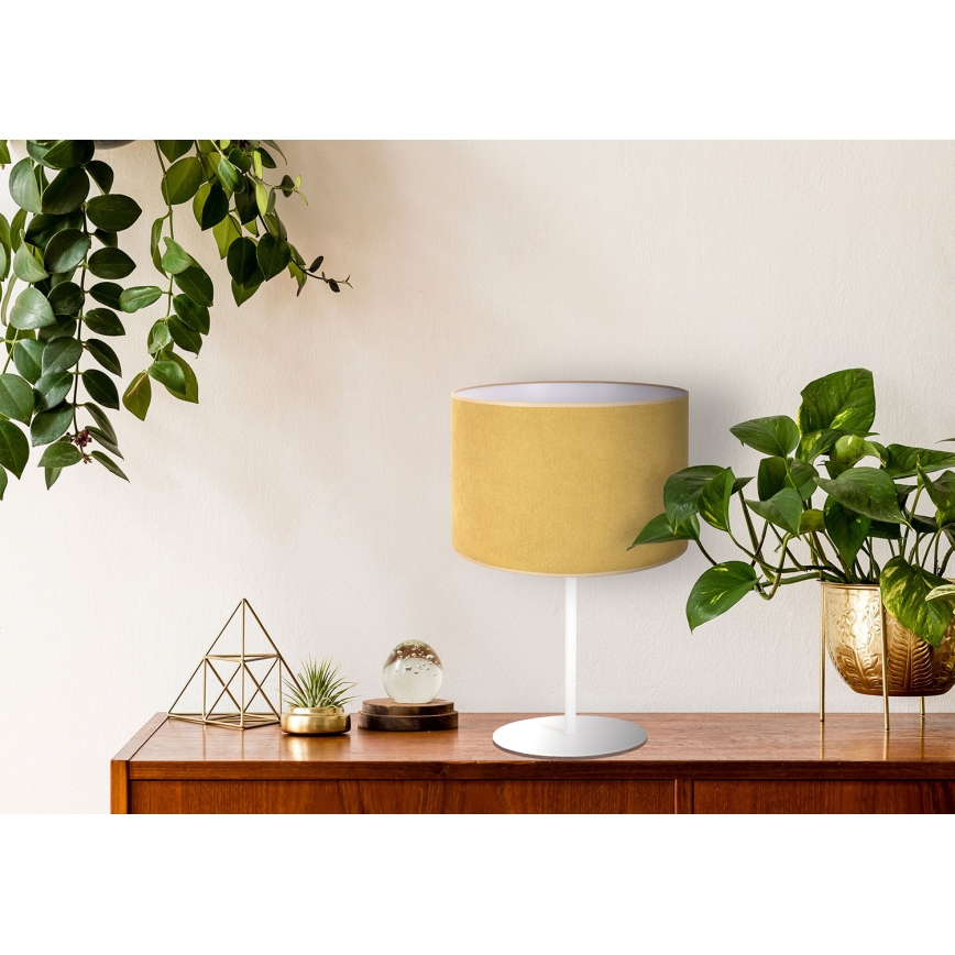 Duolla - Candeeiro de mesa BRISTOL 1xE14/15W/230V diâmetro 17,5 cm amarelo/branco