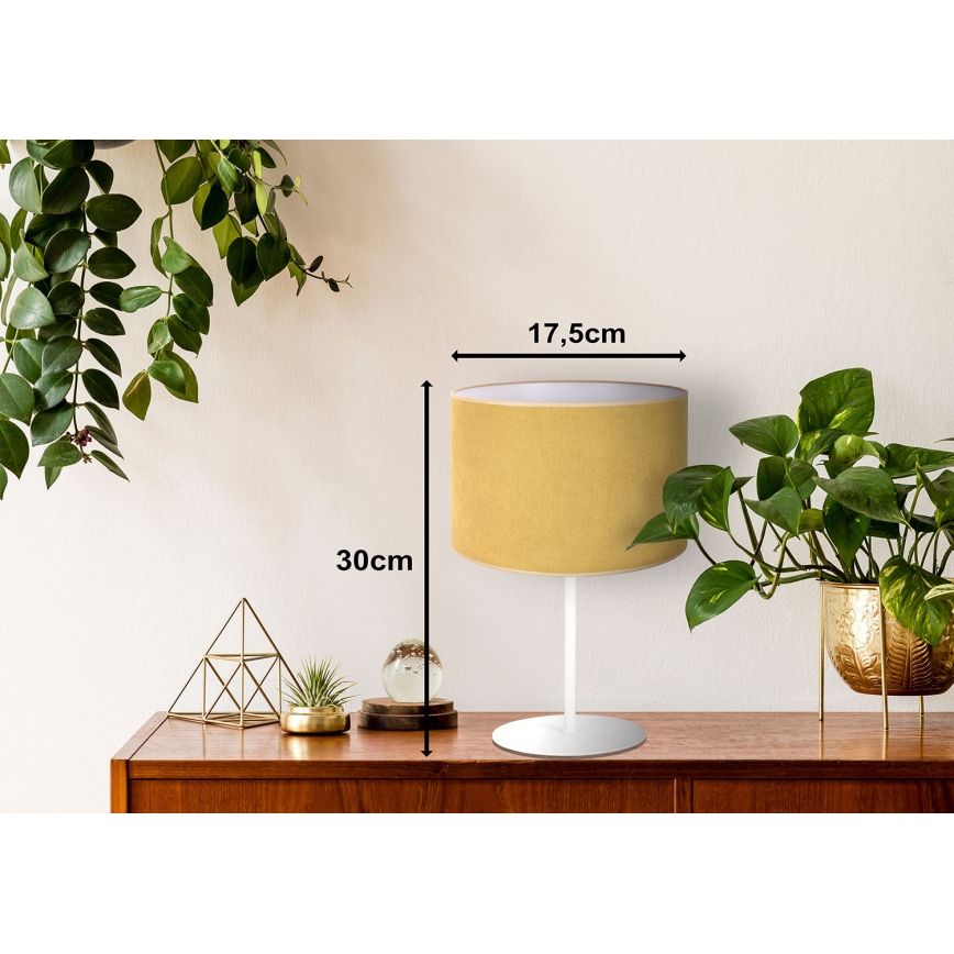 Duolla - Candeeiro de mesa BRISTOL 1xE14/15W/230V diâmetro 17,5 cm amarelo/branco