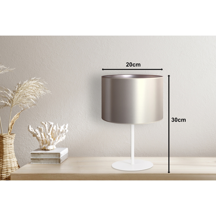 Duolla - Candeeiro de mesa CANNES 1xE14/15W/230V diâmetro 20 cm prateado/branco