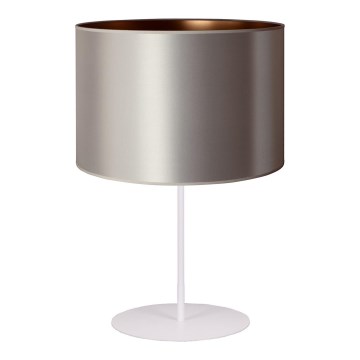 Duolla - Candeeiro de mesa CANNES 1xE14/15W/230V diâmetro 20 cm prateado/cobre/branco