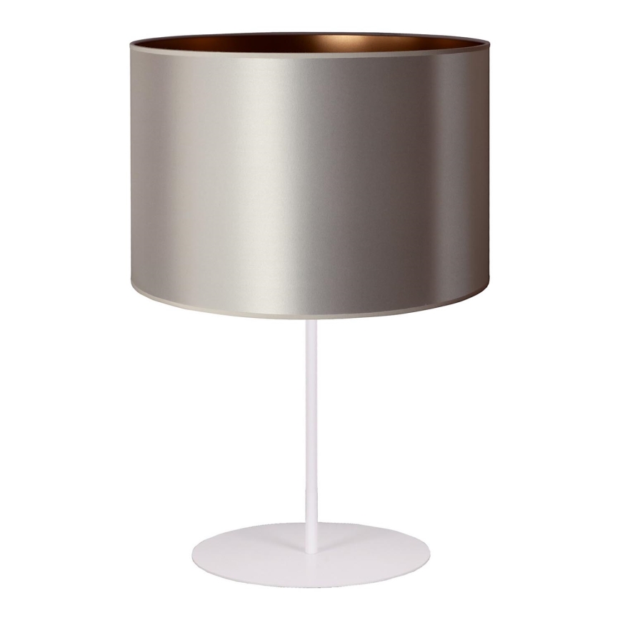 Duolla - Candeeiro de mesa CANNES 1xE14/15W/230V diâmetro 20 cm prateado/cobre/branco