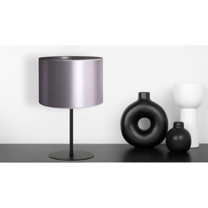 Duolla - Candeeiro de mesa CANNES 1xE14/15W/230V diâmetro 20 cm prateado/preto