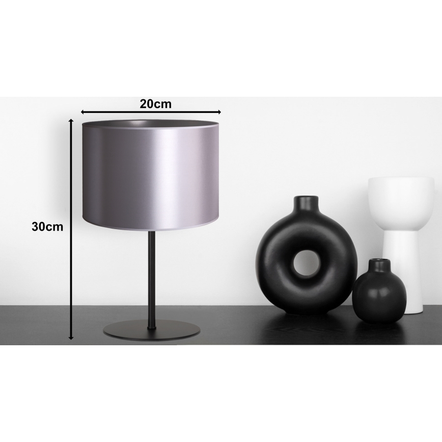 Duolla - Candeeiro de mesa CANNES 1xE14/15W/230V diâmetro 20 cm prateado/preto