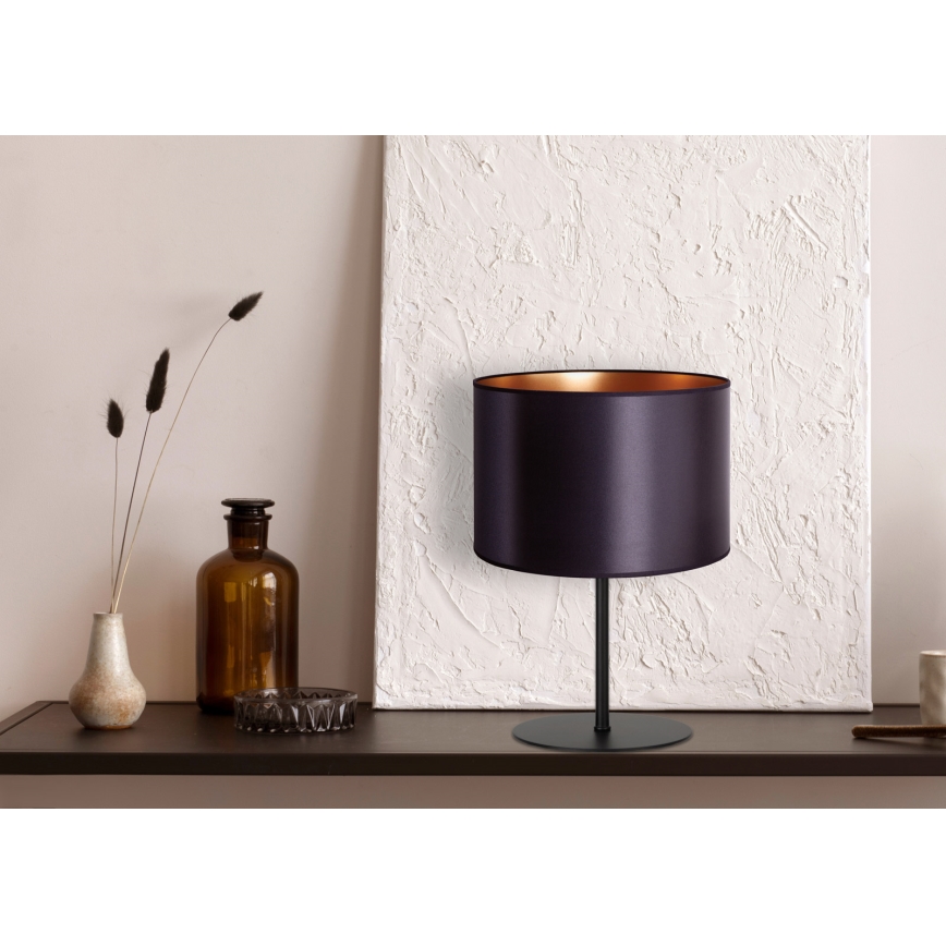Duolla - Candeeiro de mesa CANNES 1xE14/15W/230V diâmetro 20 cm preto/cobre