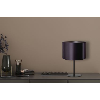 Duolla - Candeeiro de mesa CANNES 1xE14/15W/230V diâmetro 20 cm preto/prateado