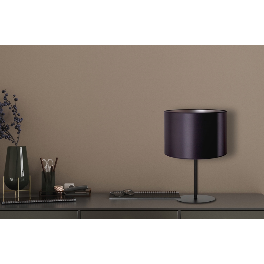 Duolla - Candeeiro de mesa CANNES 1xE14/15W/230V diâmetro 20 cm preto/prateado
