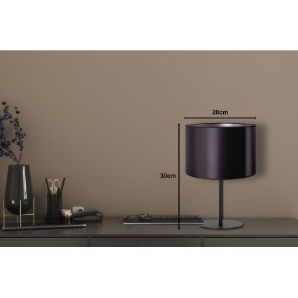 Duolla - Candeeiro de mesa CANNES 1xE14/15W/230V diâmetro 20 cm preto/prateado