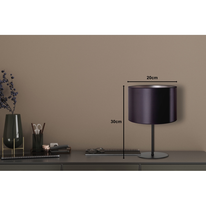 Duolla - Candeeiro de mesa CANNES 1xE14/15W/230V diâmetro 20 cm preto/prateado