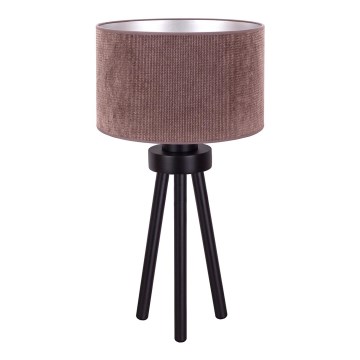 Duolla - Candeeiro de mesa LYON 1xE27/15W/230V diâmetro 30 cm castanho