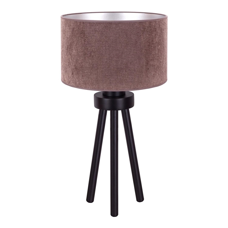 Duolla - Candeeiro de mesa LYON 1xE27/15W/230V diâmetro 30 cm castanho