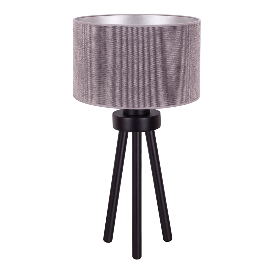Duolla - Candeeiro de mesa LYON 1xE27/15W/230V diâmetro 30 cm cinzento
