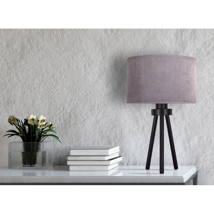 Duolla - Candeeiro de mesa LYON 1xE27/15W/230V diâmetro 30 cm cinzento