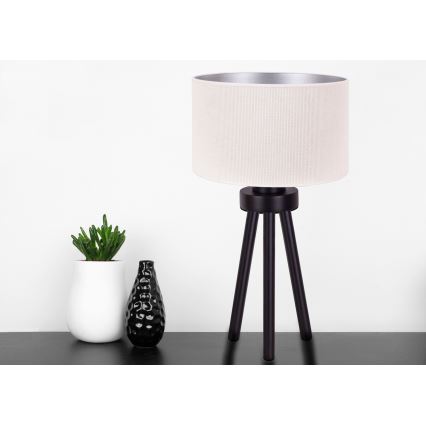 Duolla - Candeeiro de mesa LYON 1xE27/15W/230V diâmetro 30 cm creme