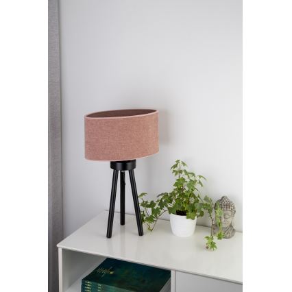 Duolla - Candeeiro de mesa OVAL 1xE27/15W/230V diâmetro 30 cm rosa