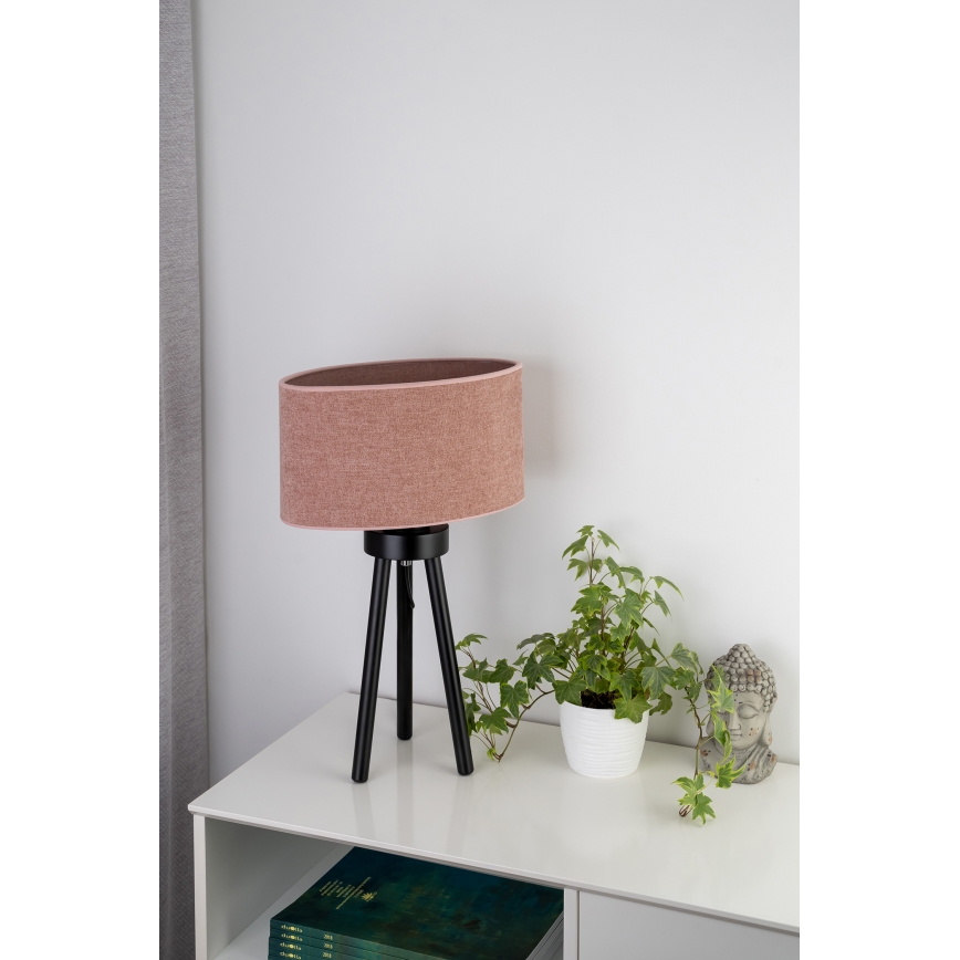 Duolla - Candeeiro de mesa OVAL 1xE27/15W/230V diâmetro 30 cm rosa