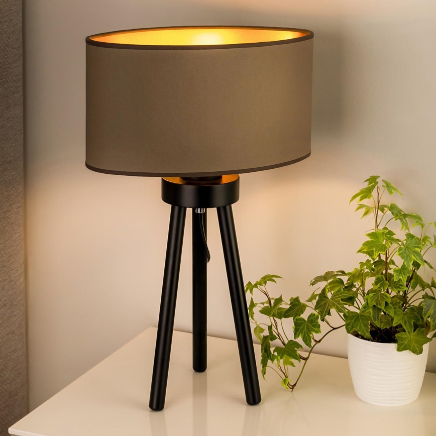 Duolla - Candeeiro de mesa OVAL VEGAN 1xE27/15W/230V diâmetro 30 cm bege