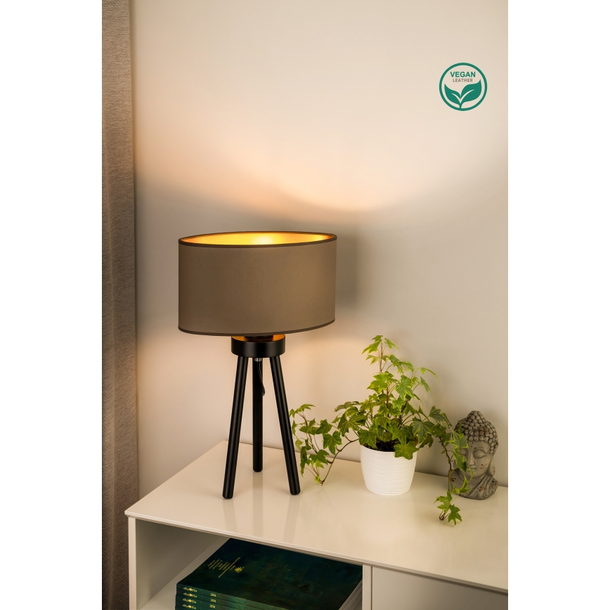 Duolla - Candeeiro de mesa OVAL VEGAN 1xE27/15W/230V diâmetro 30 cm bege