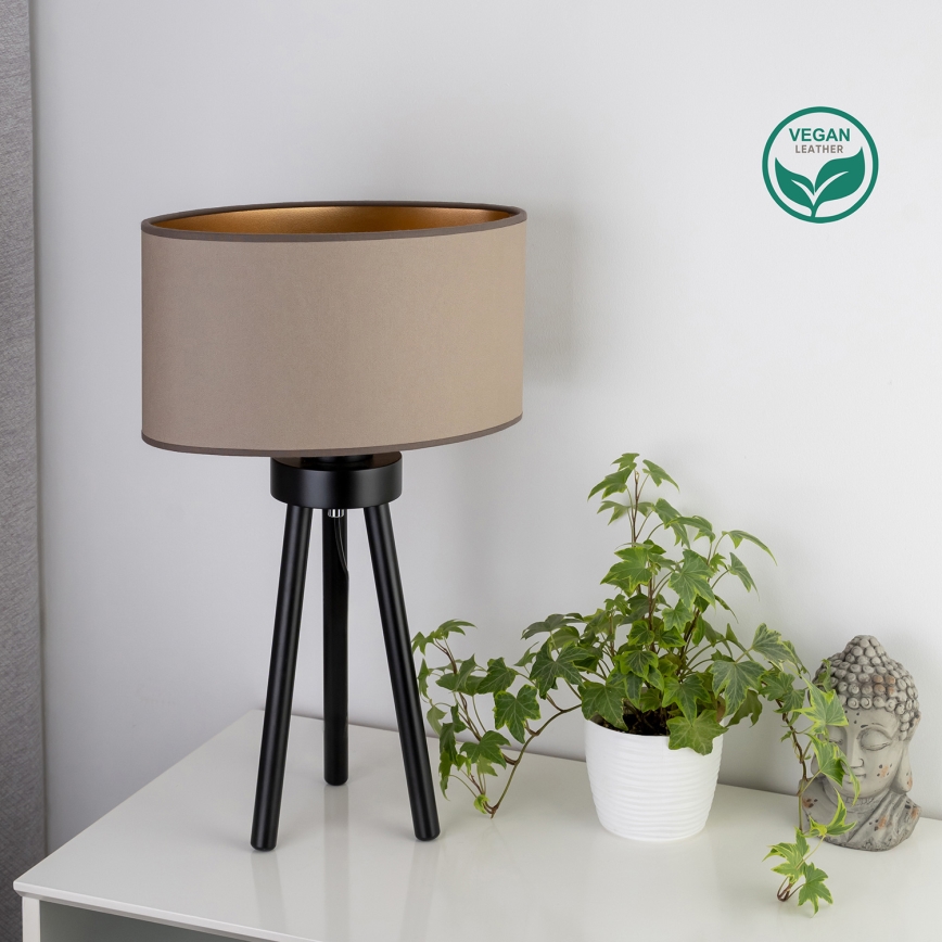 Duolla - Candeeiro de mesa OVAL VEGAN 1xE27/15W/230V diâmetro 30 cm bege