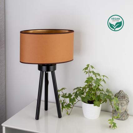 Duolla - Candeeiro de mesa OVAL VEGAN 1xE27/15W/230V diâmetro 30 cm castanho