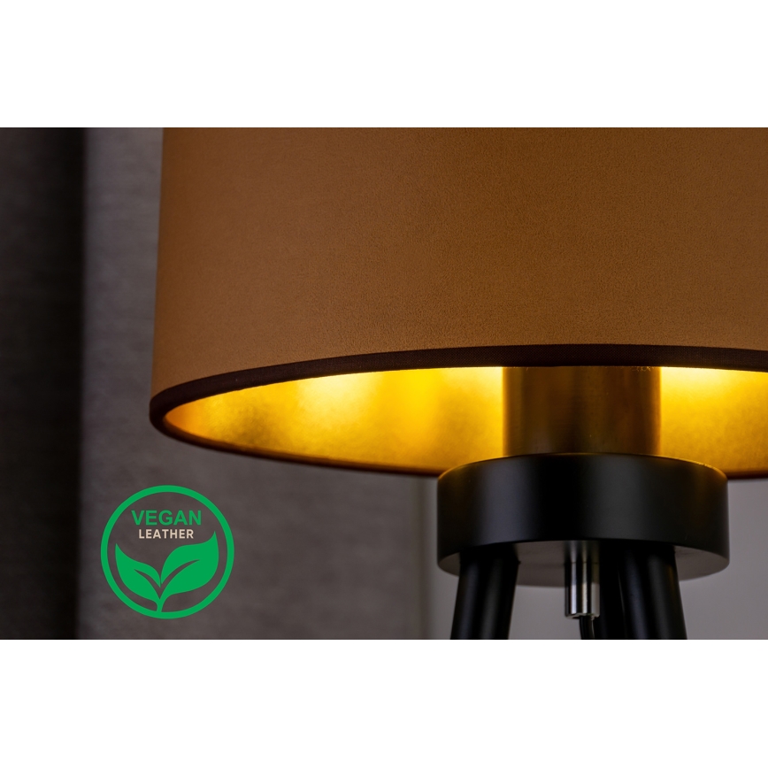 Duolla - Candeeiro de mesa OVAL VEGAN 1xE27/15W/230V diâmetro 30 cm castanho