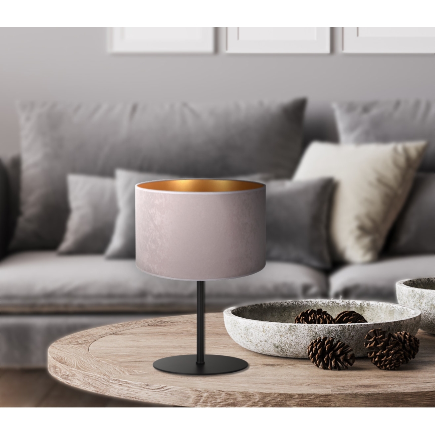Duolla - Candeeiro de mesa ROLLER 1xE14/15W/230V diâmetro 20 cm cinzento/dourado