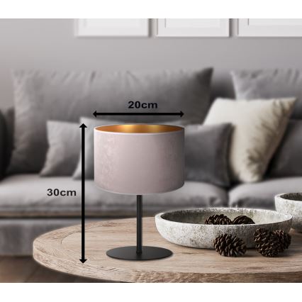 Duolla - Candeeiro de mesa ROLLER 1xE14/15W/230V diâmetro 20 cm cinzento/dourado