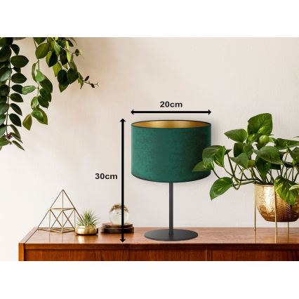 Duolla - Candeeiro de mesa ROLLER 1xE14/15W/230V diâmetro 20 cm verde escuro/dourado