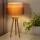 Duolla - Candeeiro de mesa WOOD BOHO 1xE27/15W/230V diâmetro 25 cm cobre/castanho/bege
