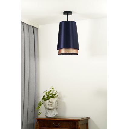Duolla - Candeeiro integrado BELL SHINY 1xE27/15W/230V diâmetro 25 cm azul/cobre