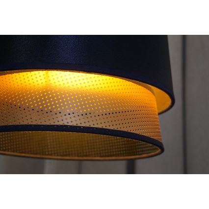 Duolla - Candeeiro integrado BELL SHINY 1xE27/15W/230V diâmetro 25 cm azul/cobre