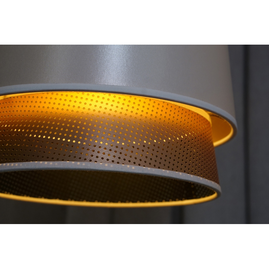 Duolla - Candeeiro integrado BELL SHINY 1xE27/15W/230V diâmetro 25 cm branco/cobre