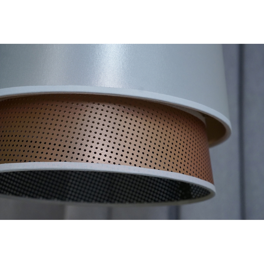 Duolla - Candeeiro integrado BELL SHINY 1xE27/15W/230V diâmetro 25 cm branco/cobre