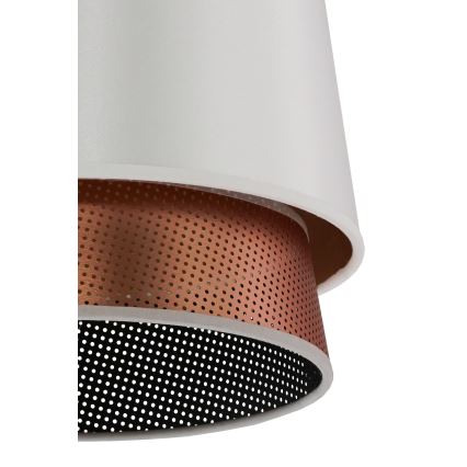 Duolla - Candeeiro integrado BELL SHINY 1xE27/15W/230V diâmetro 25 cm branco/cobre
