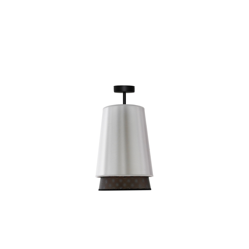 Duolla - Candeeiro integrado BELL SHINY 1xE27/15W/230V diâmetro 25 cm prateado/preto