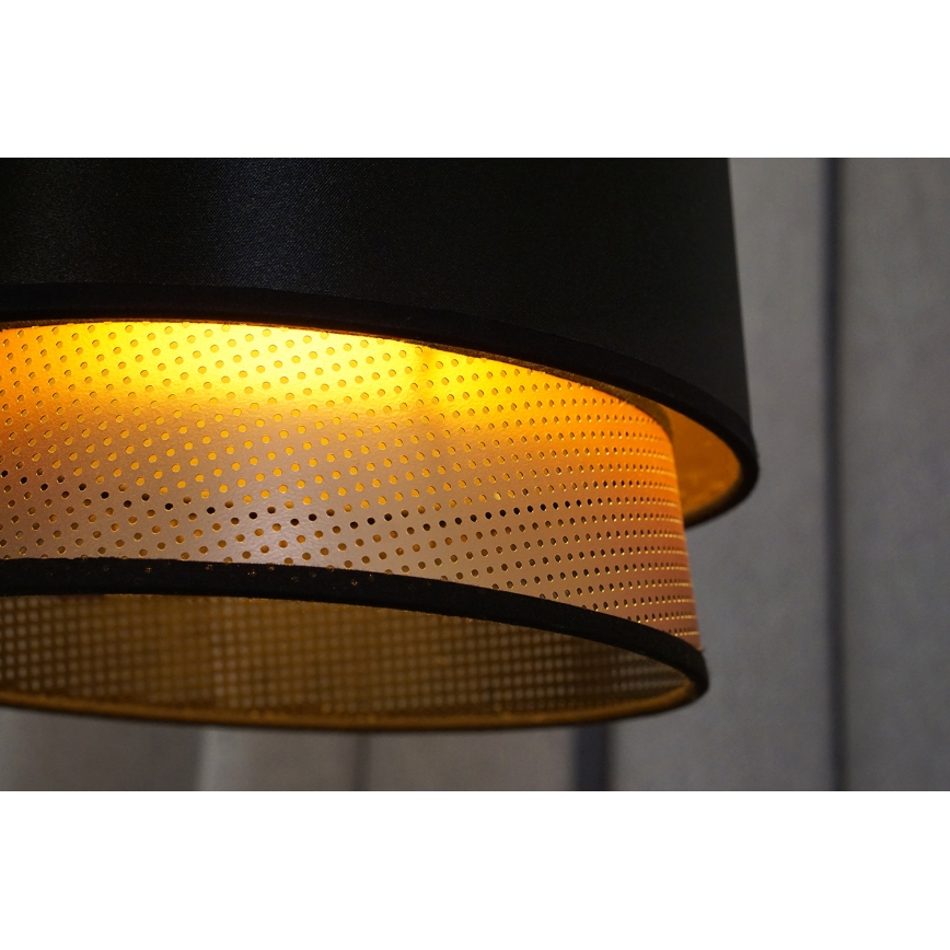 Duolla - Candeeiro integrado BELL SHINY 1xE27/15W/230V diâmetro 25 cm preto/cobre
