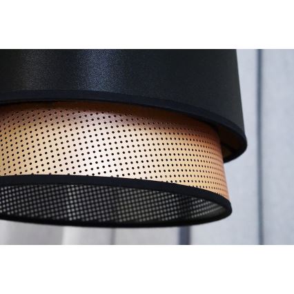 Duolla - Candeeiro integrado BELL SHINY 1xE27/15W/230V diâmetro 25 cm preto/cobre