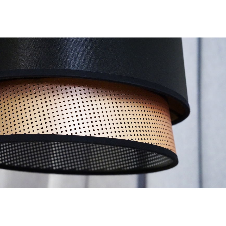 Duolla - Candeeiro integrado BELL SHINY 1xE27/15W/230V diâmetro 25 cm preto/cobre
