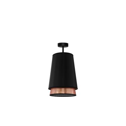 Duolla - Candeeiro integrado BELL SHINY 1xE27/15W/230V diâmetro 25 cm preto/cobre