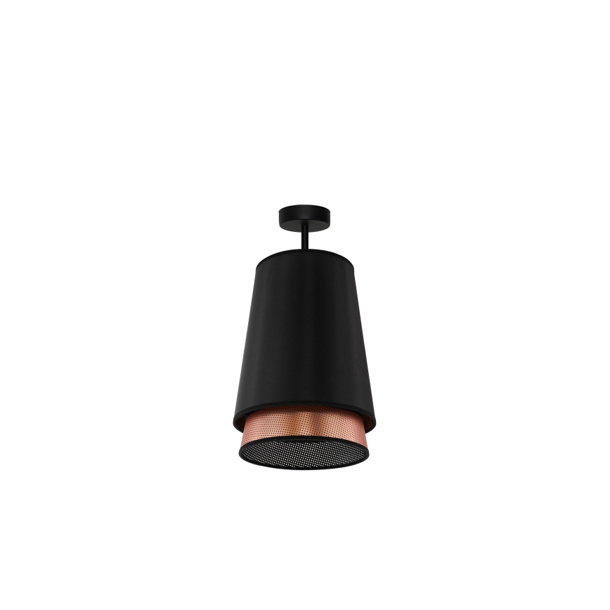 Duolla - Candeeiro integrado BELL SHINY 1xE27/15W/230V diâmetro 25 cm preto/cobre
