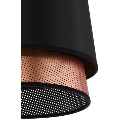 Duolla - Candeeiro integrado BELL SHINY 1xE27/15W/230V diâmetro 25 cm preto/cobre