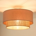 Duolla - Candeeiro integrado  BOHO 1xE27/15W/230V diâmetro 45 cm bege/castanho