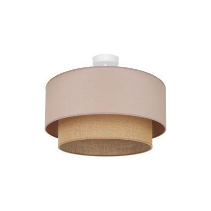 Duolla - Candeeiro integrado  BOHO 1xE27/15W/230V diâmetro 45 cm bege/castanho