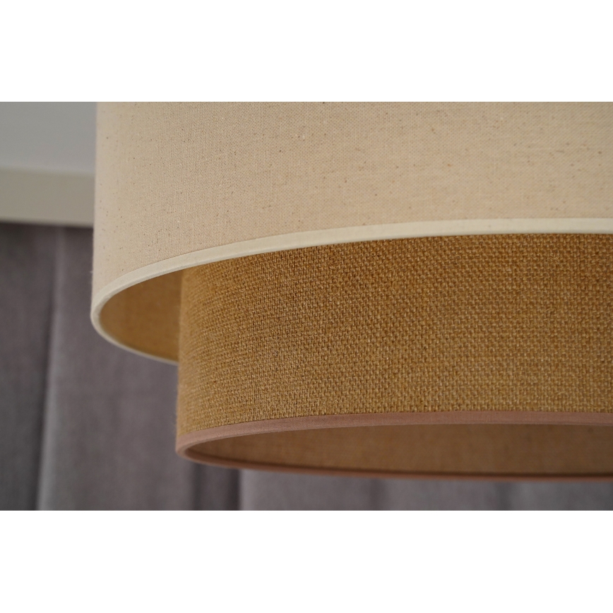 Duolla - Candeeiro integrado BOHO 1xE27/15W/230V diâmetro 45 cm creme/castanho