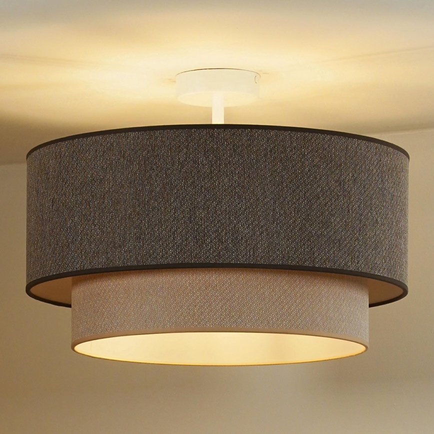Duolla - Candeeiro integrado BOHO ECO RECYCLING 1xE27/15W/230V diâmetro 45 cm castanho/creme