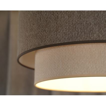 Duolla - Candeeiro integrado BOHO ECO RECYCLING 1xE27/15W/230V diâmetro 45 cm castanho/creme