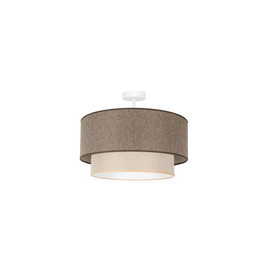 Duolla - Candeeiro integrado BOHO ECO RECYCLING 1xE27/15W/230V diâmetro 45 cm castanho/creme