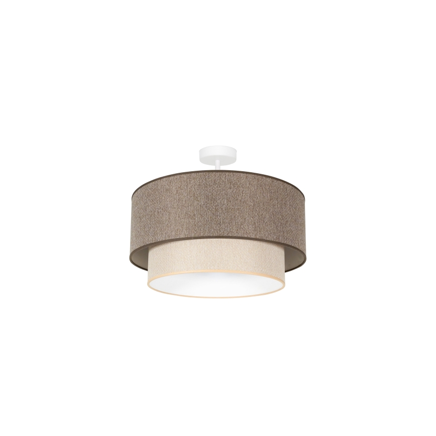 Duolla - Candeeiro integrado BOHO ECO RECYCLING 1xE27/15W/230V diâmetro 45 cm castanho/creme