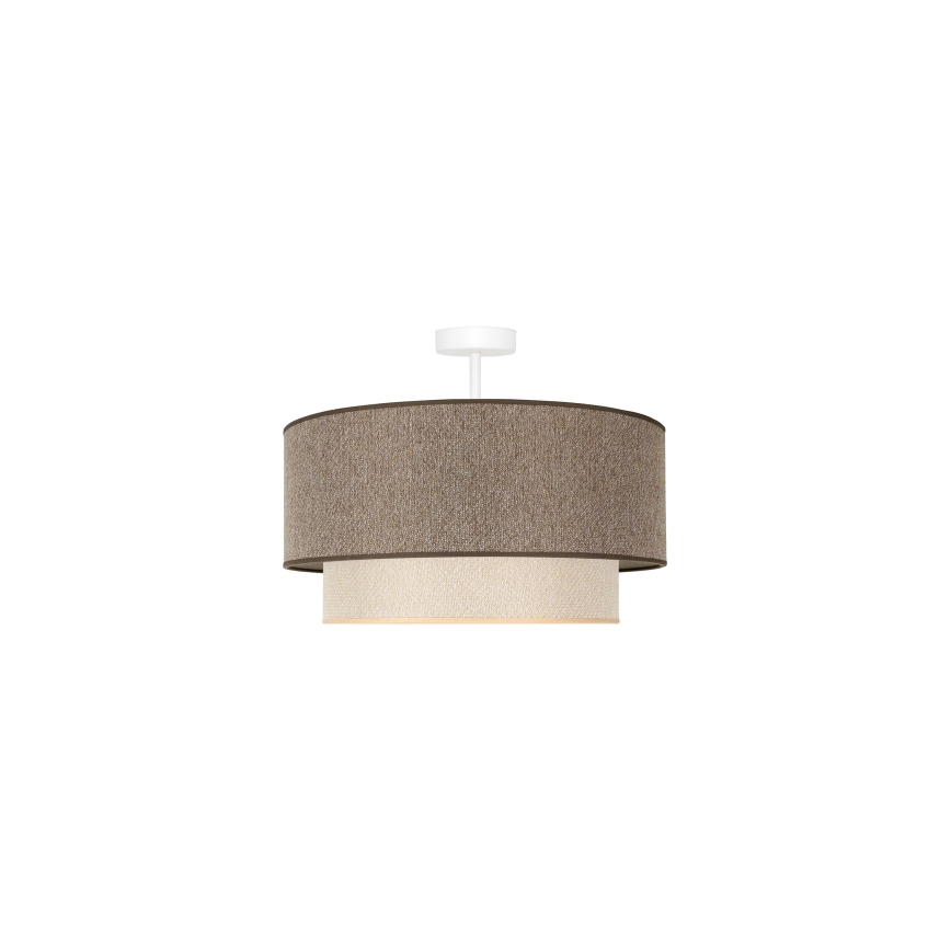 Duolla - Candeeiro integrado BOHO ECO RECYCLING 1xE27/15W/230V diâmetro 45 cm castanho/creme