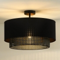 Duolla - Candeeiro integrado BOHO RATTAN 1xE27/15W/230V diâmetro 45 cm preto